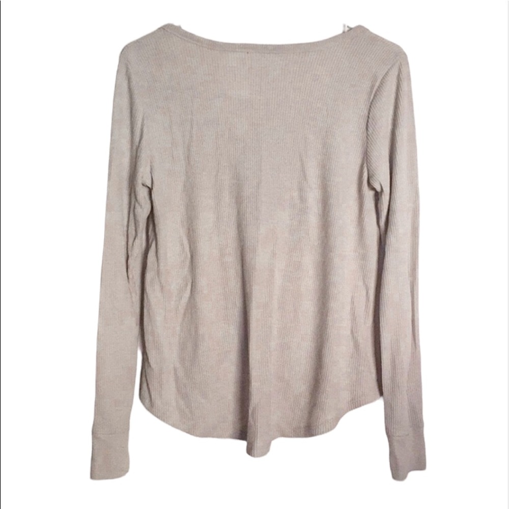 Hollister Waffle Knit Tie-Front Henley Top, Size S - Picture 3 of 5